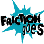 Logo saying Friction Goes on teal bomb-style splash background