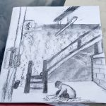 Charcoal drawing of the stairs