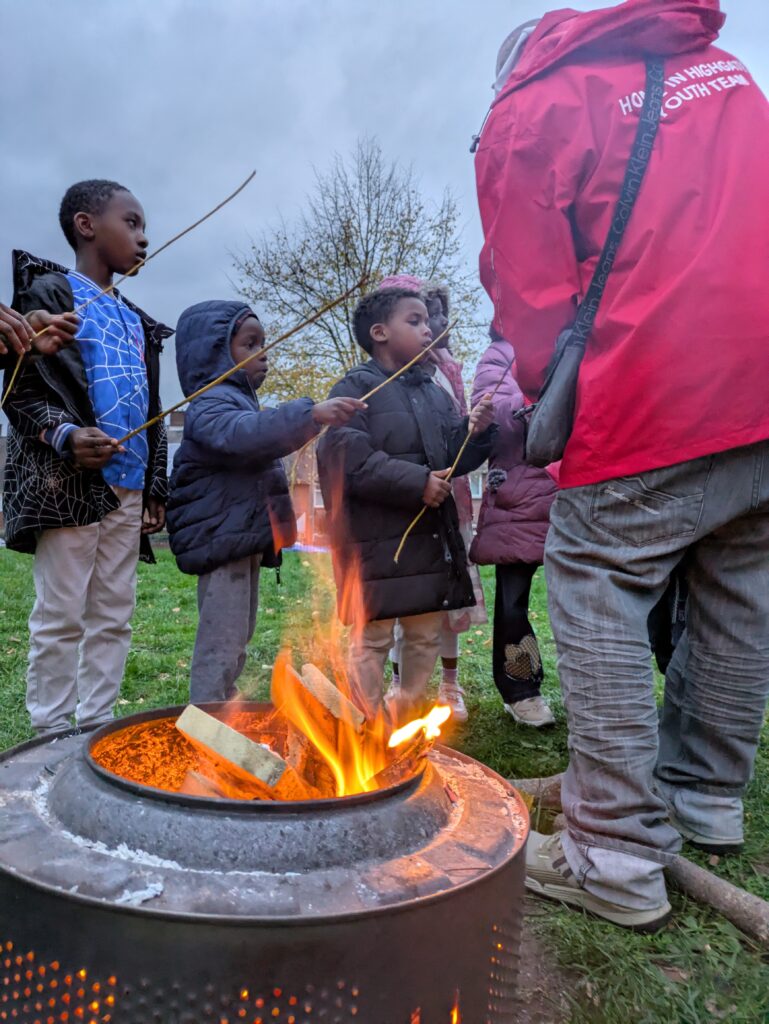 Toasting marsh mallows