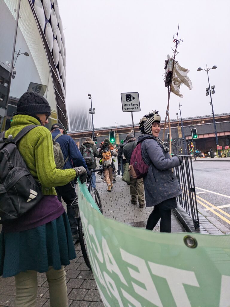 Outside Selfridges for COP 30